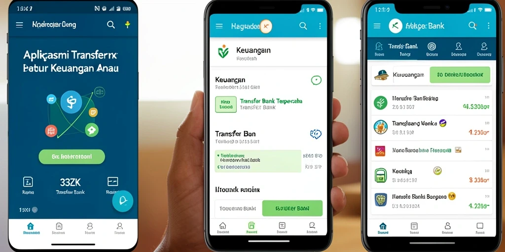 Antarmuka pengguna aplikasi 33ZK untuk transfer bank yang sederhana dan intuitif.
