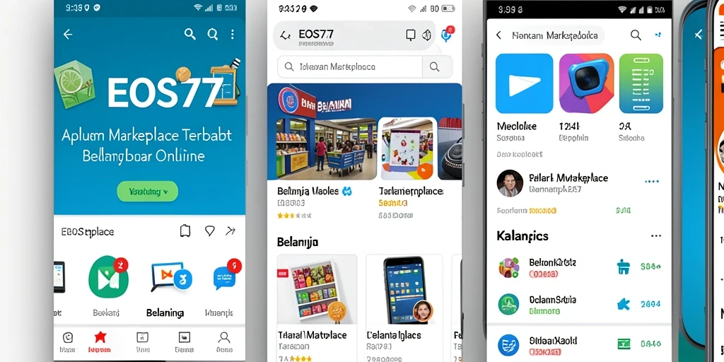 Antarmuka EOS77 yang menarik untuk pengalaman belanja online.