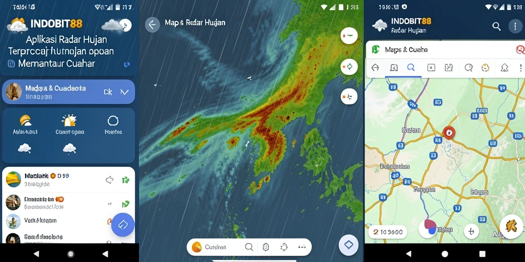 Tampilan antarmuka aplikasi INDOBIT88 yang menampilkan Radar Hujan
