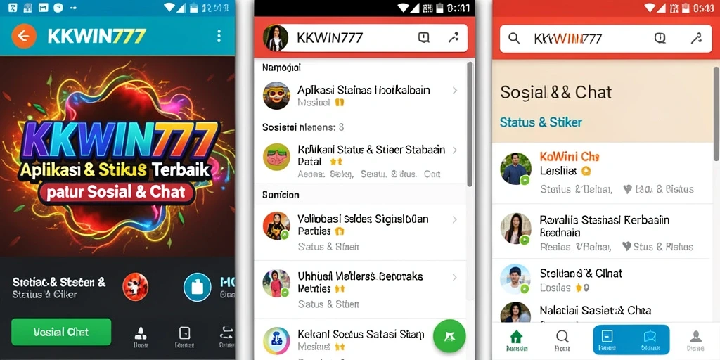 Antarmuka aplikasi KKWIN777 menampilkan berbagai stiker menarik untuk semua momen.