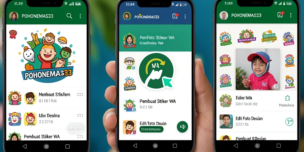 Tampilan antarmuka POHONEMAS33 yang user-friendly untuk membuat stiker.