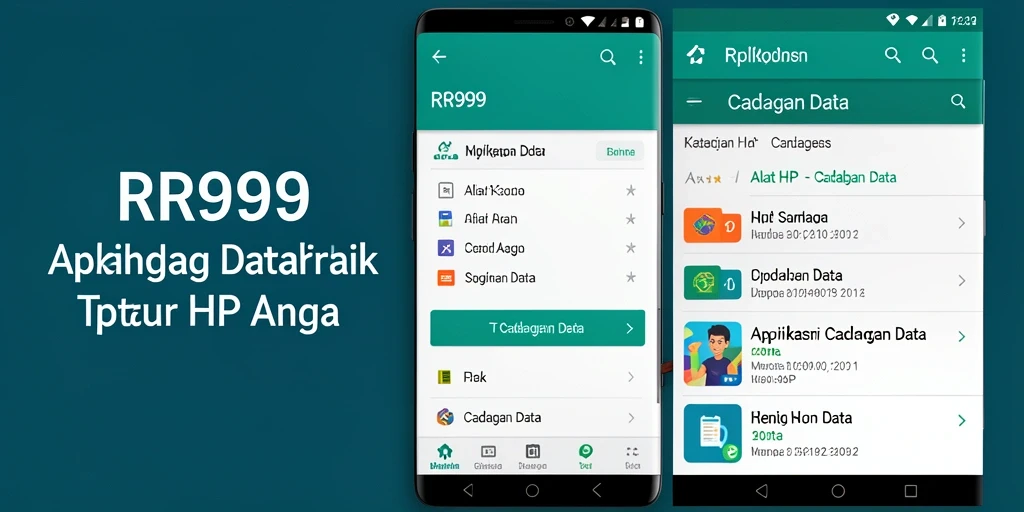 Tampilan antarmuka aplikasi Cadangan Data RR999 yang mudah digunakan.