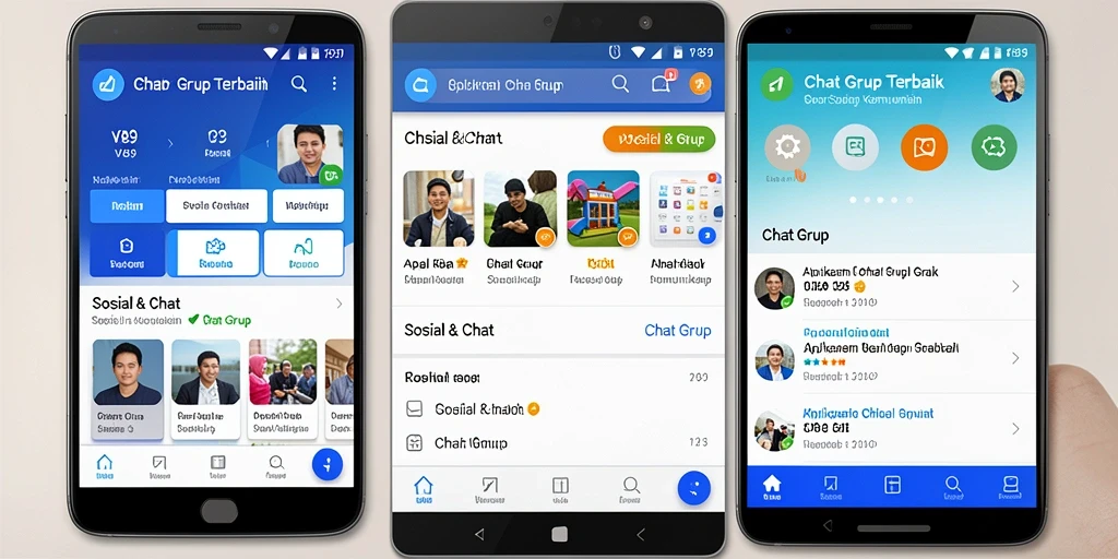 Antarmuka V89 yang menarik untuk grup chat.